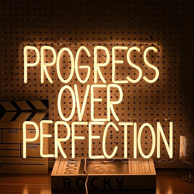 Progress Over Perfection Neon Sign