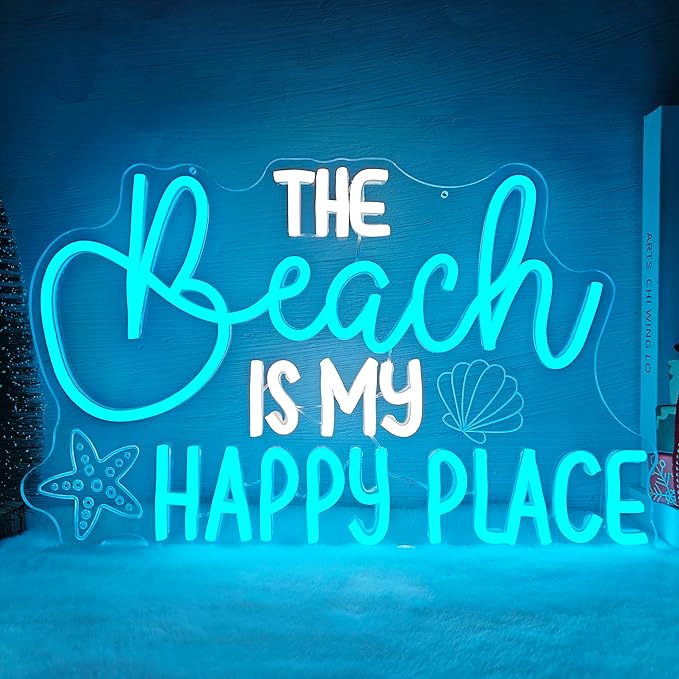 The Beach Is My Happy Place Neon Sign