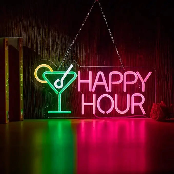 Happy Hour Bar Neon Sign