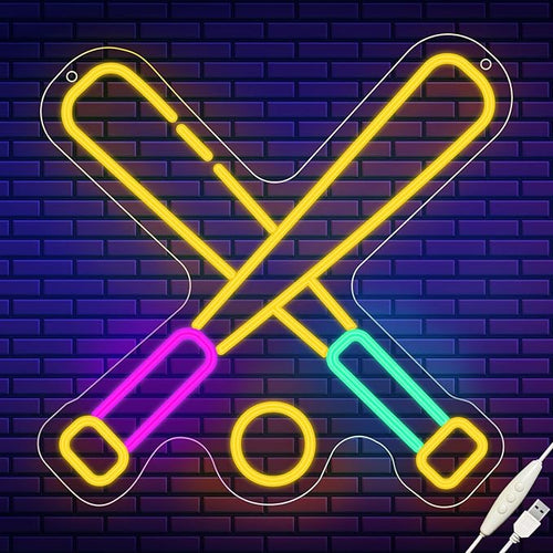Baseball Bats Sports Neon Sign