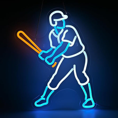 Baseball Player Sports Neon Sign