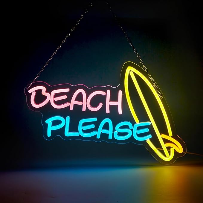 Beach Please Neon Sign