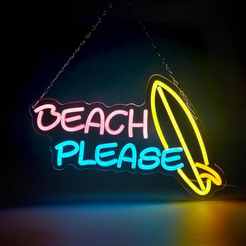 Beach Please Neon Sign
