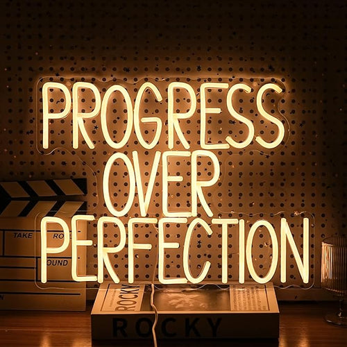 Progress Over Perfection Neon Sign