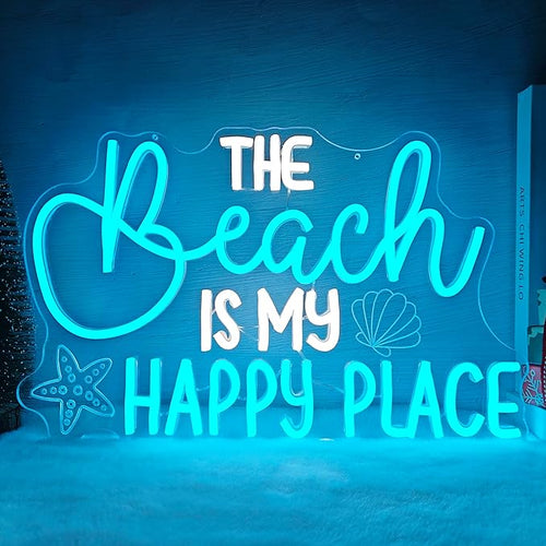 The Beach Is My Happy Place Neon Sign
