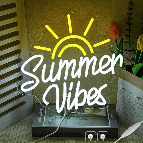 Summer Vibes Beach Neon Sign