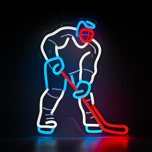 Hockey Player Sports Neon Sign