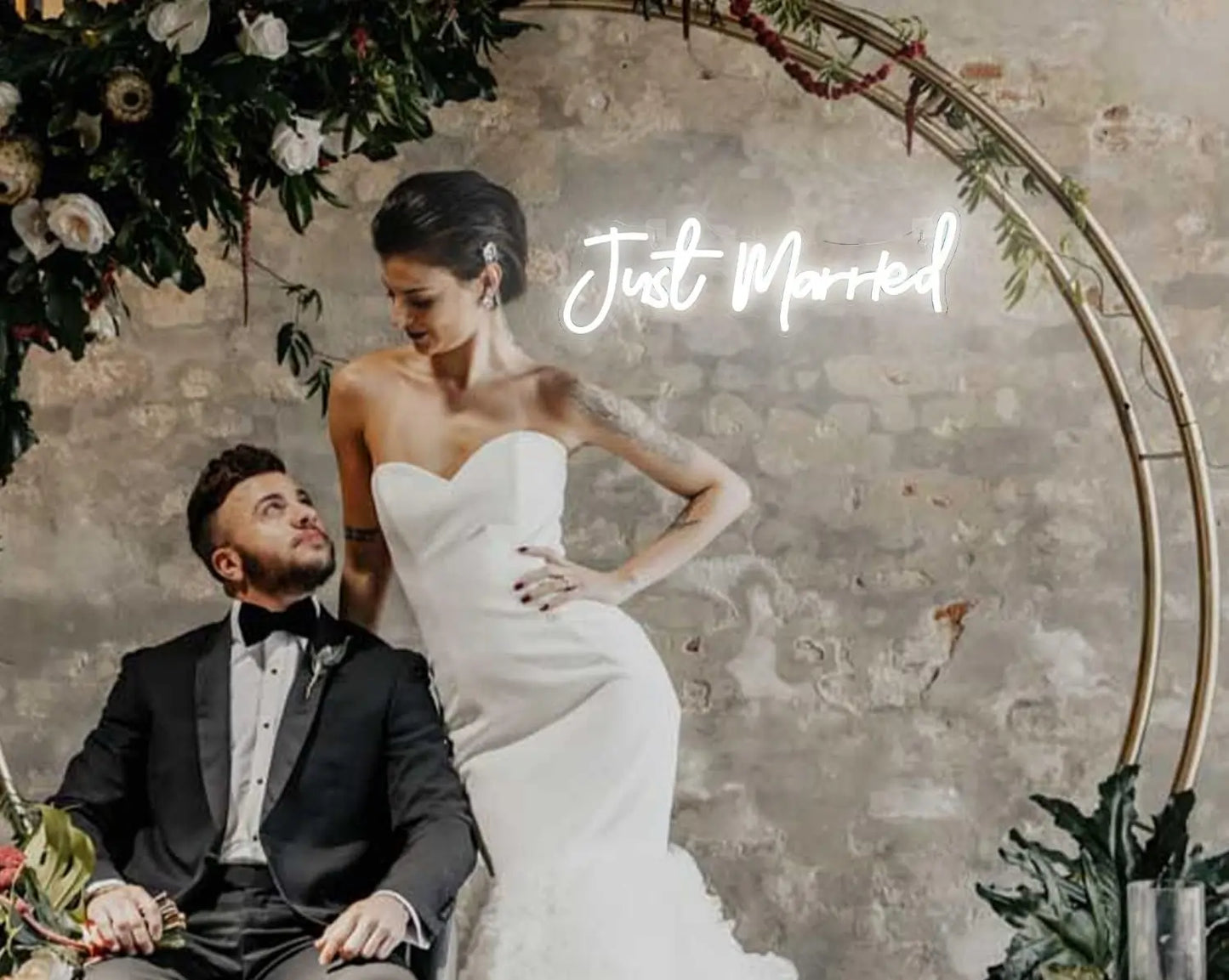 Just Married Wedding Neon Sign